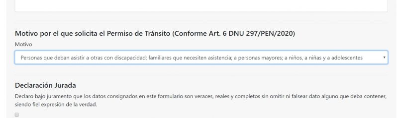 permiso de tránsito coronavirus discapacidad